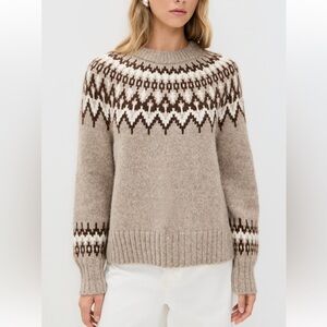 NWT JENNI KAYNE Thatcher alpaca crewneck sweater S